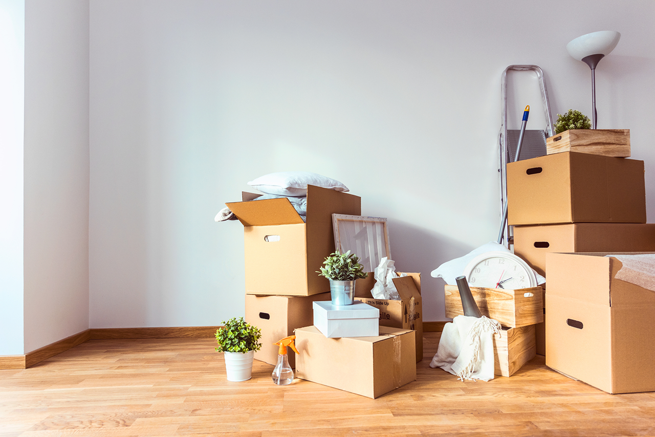 moving boxes at Emerald Springs Townhomes in Detroit, MI